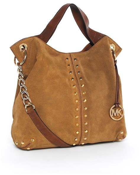 michael kors suade hand bag brown|Michael Kors handbags with studs.